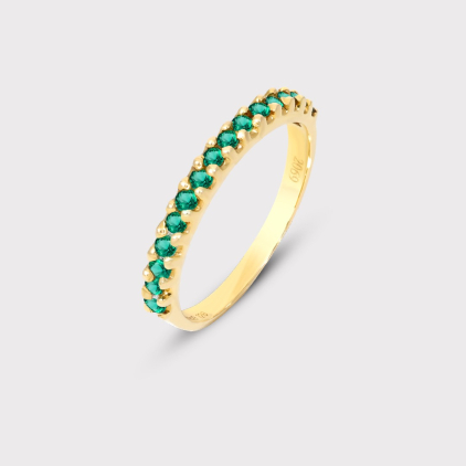 Subtle Solitary Emerald Ring 