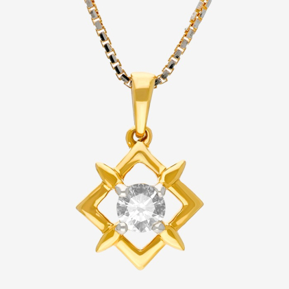 Solitary Delta  Diamond Pendant 