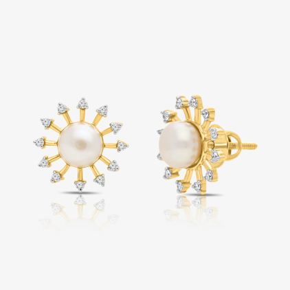 Radiant Pearl Diamond Earrings