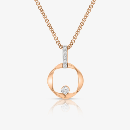 Twisted Circle Diamond Pendant