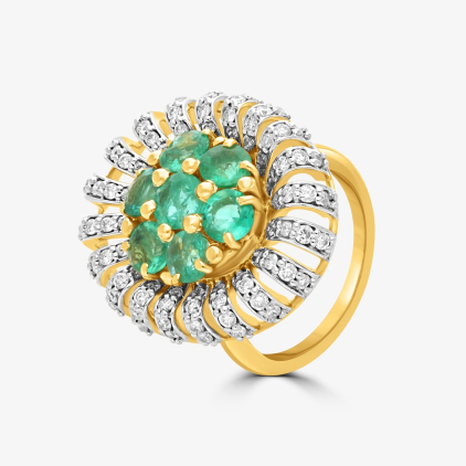 Vintage Emerald Diamond Ring