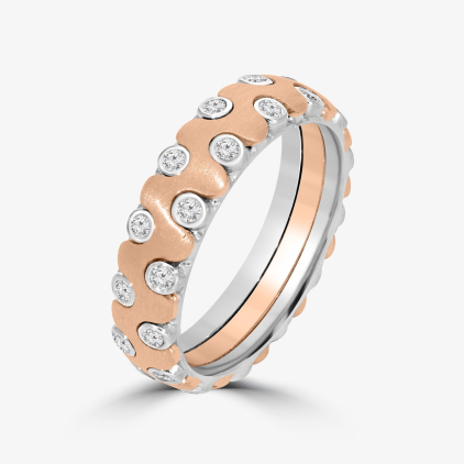 Splashed  Dual Diamond Ring