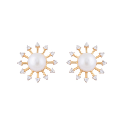 Radiant Pearl Diamond Earrings