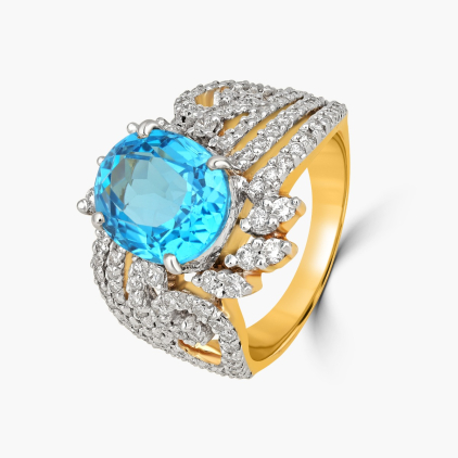 Serene Swiss Blue Topaz Ring 
