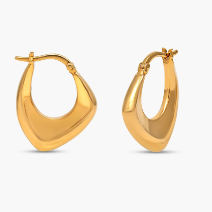 Square Hoops Gold Earrings