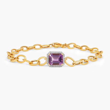 Radiant Amethyst Diamond Bracelet