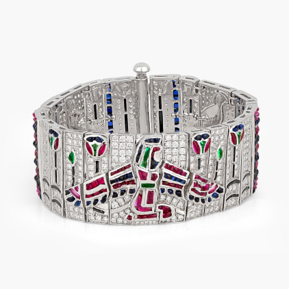 Vista Sculpted Ruby Diamond Bracelet