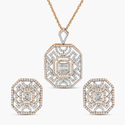 Armour Geometric Pendant Set