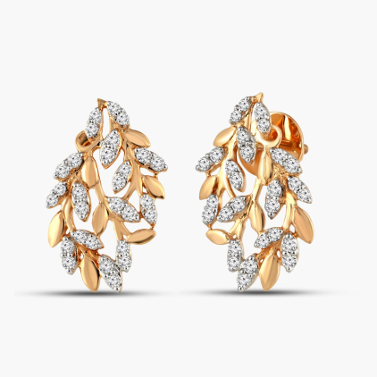 Artful Diamond Leaf Earrings.