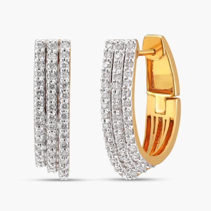 Threefold Treasure Diamond  Earring