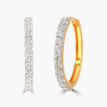 Graceful Stunning Diamond Hoops 