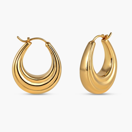 Rock Hard Gold Earrings