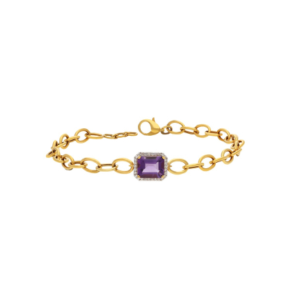 Radiant Amethyst Diamond Bracelet