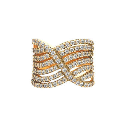 Five Row Twisted Diamond Ring 