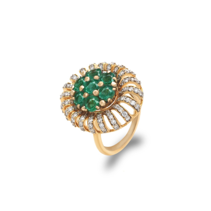 Vintage Emerald Diamond Ring