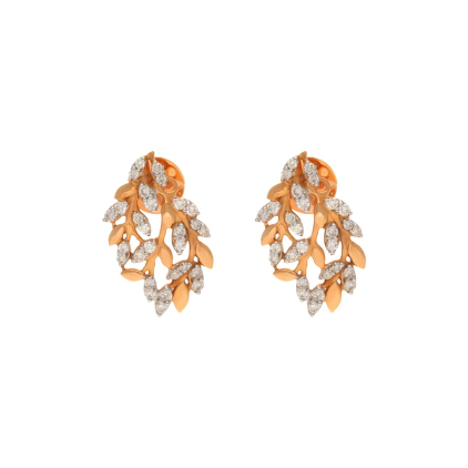 Artful Diamond Leaf Earrings.